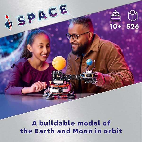 LEGO Technic Planet Earth and Moon in Orbit Building Set, Outer Space Birthday Gift for 10 Year Olds, Solar System Toy for Imaginative, Independent Play, Room Décor for Boys & Girls, 42179 - Image 2