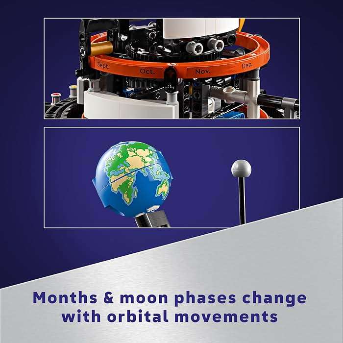 LEGO Technic Planet Earth and Moon in Orbit Building Set, Outer Space Birthday Gift for 10 Year Olds, Solar System Toy for Imaginative, Independent Play, Room Décor for Boys & Girls, 42179 - Image 5