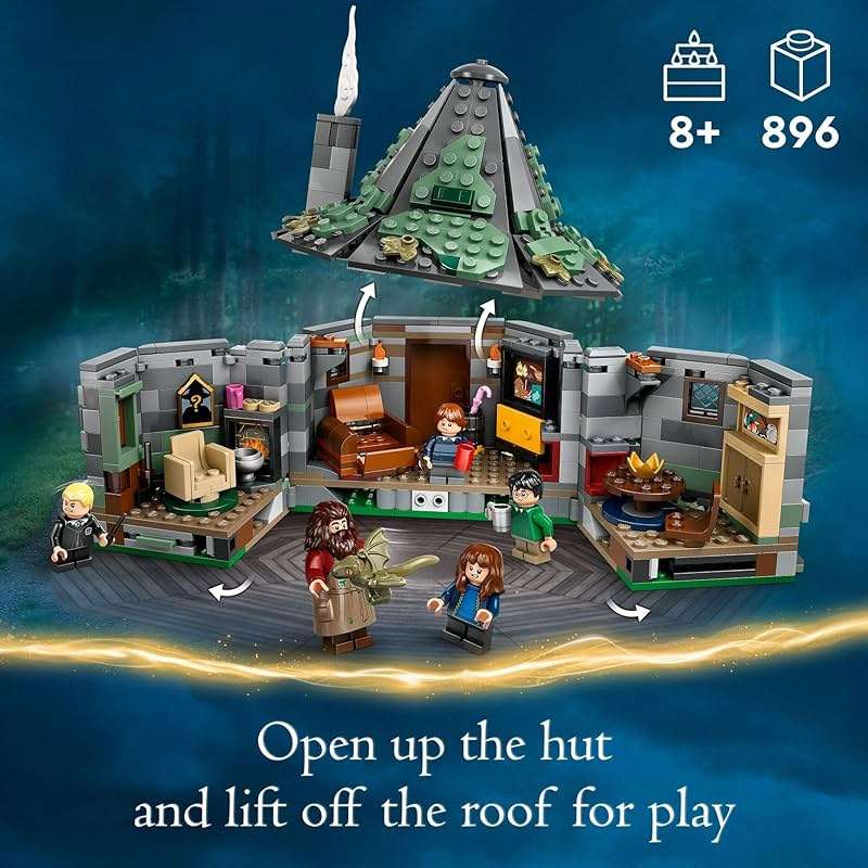 LEGO Harry Potter Hagrid's Hut: an Unexpected Visit - Harry Potter Toy for Boys & Girls Ages 8+ - Kids Building Toys W/Buildable House, 7 Minifigures & Dragon - 76428 - Image 3