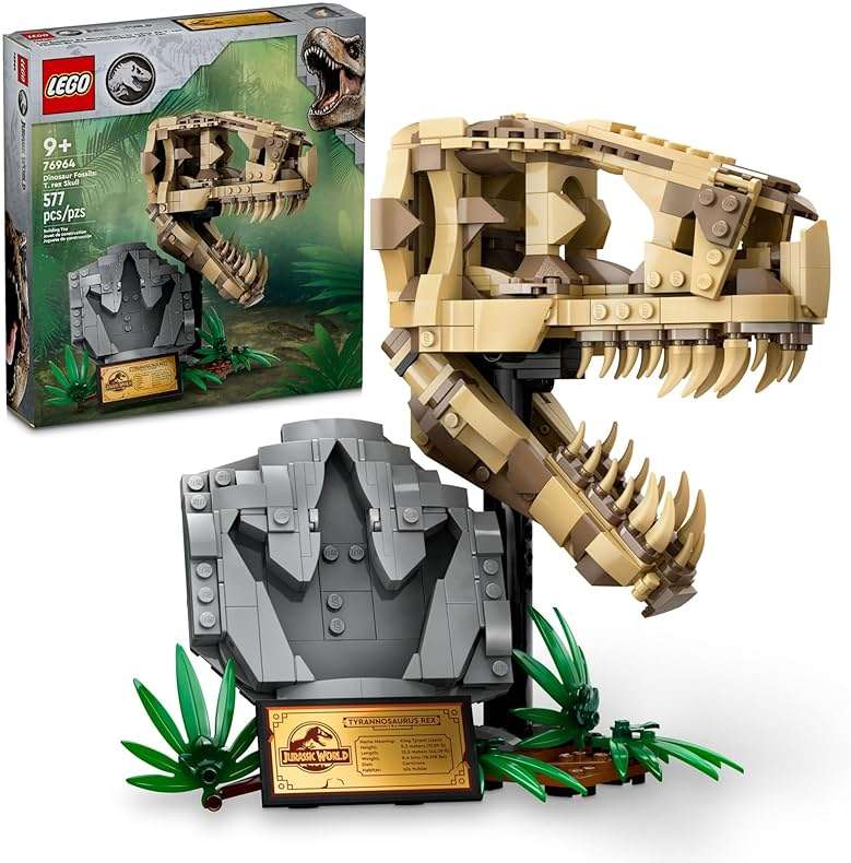 LEGO Jurassic World Dinosaur Fossils: T Rex Skull Building Toy - Dinosaur Toy for Boys & Girls, Ages 9+ Years - Gift for Christmas - Display for Bedroom - 76964 - Image 1