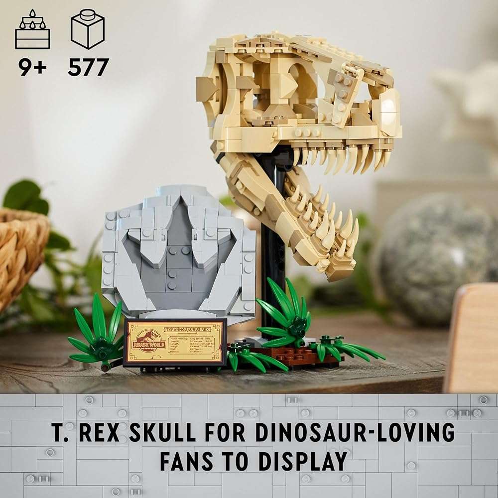 LEGO Jurassic World Dinosaur Fossils: T Rex Skull Building Toy - Dinosaur Toy for Boys & Girls, Ages 9+ Years - Gift for Christmas - Display for Bedroom - 76964 - Image 3