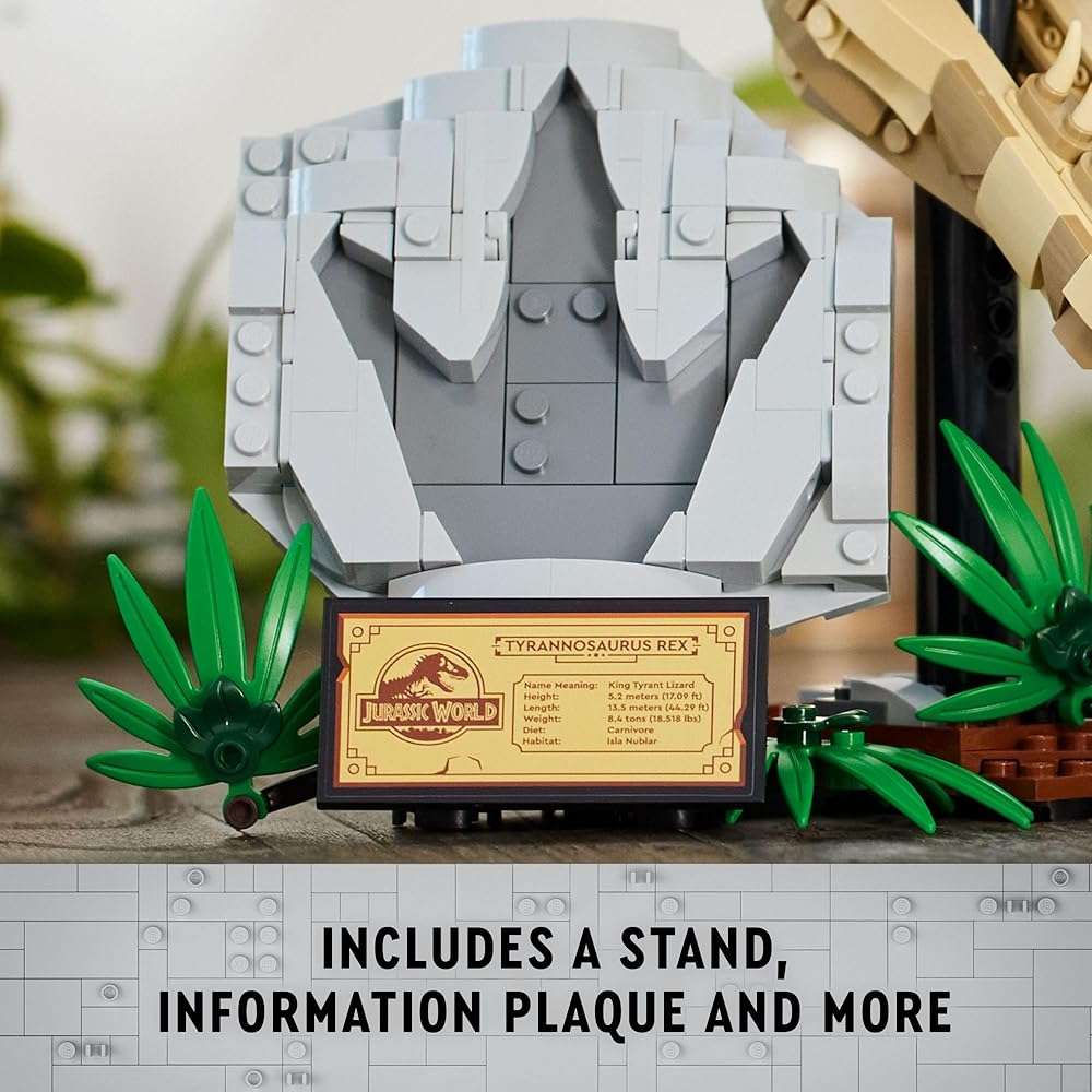 LEGO Jurassic World Dinosaur Fossils: T Rex Skull Building Toy - Dinosaur Toy for Boys & Girls, Ages 9+ Years - Gift for Christmas - Display for Bedroom - 76964 - Image 4