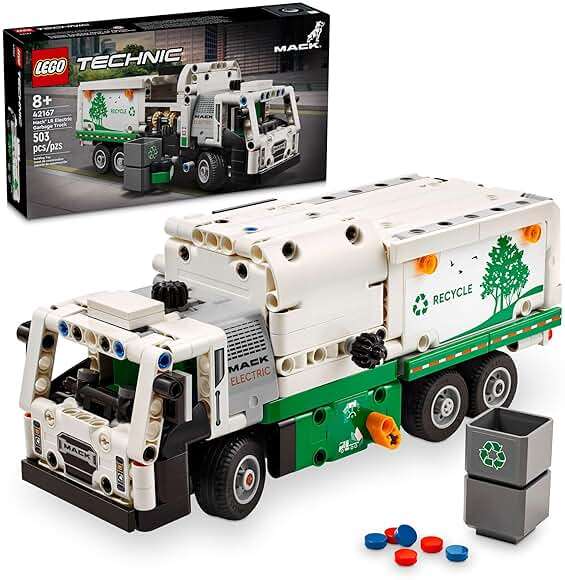 LEGO Technic Mack LR Electric Garbage Truck Toy, Buildable Kids Truck for Pretend Play, Great Gift for Boys, Girls and Kids Ages 8 and Up who Love Recycling Toys and Vehicles, 42167 - Image 1