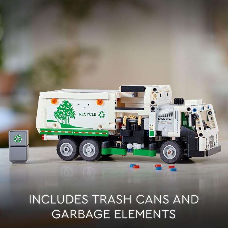 LEGO Technic Mack LR Electric Garbage Truck Toy, Buildable Kids Truck for Pretend Play, Great Gift for Boys, Girls and Kids Ages 8 and Up who Love Recycling Toys and Vehicles, 42167 - Image 5