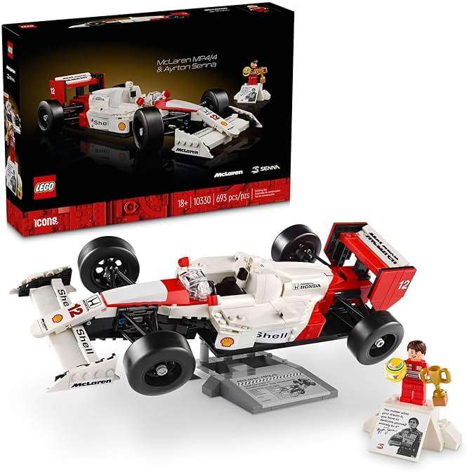 LEGO Icons McLaren MP4/4 & Ayrton Senna Minifigure Model Car Kit - Buildable F1 McLaren Set for Adults, Ages 18+ - Gift for Birthdays - 10330 - Image 1