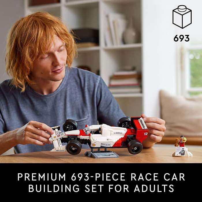 LEGO Icons McLaren MP4/4 & Ayrton Senna Minifigure Model Car Kit - Buildable F1 McLaren Set for Adults, Ages 18+ - Gift for Birthdays - 10330 - Image 3