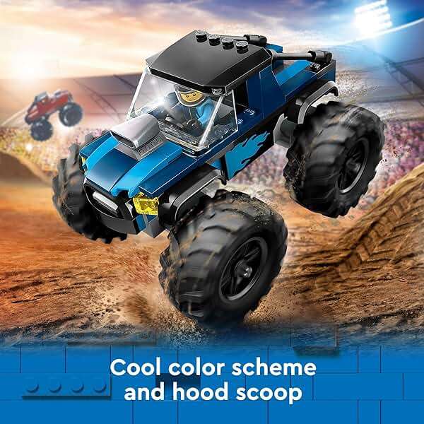 LEGO City Blue Monster Truck Off-Road Toy Playset with a Driver Minifigure, Imaginative Toys for Kids, Fun Gift for Boys and Girls Aged 5 Plus, Mini Monster Truck, 60402 - Image 4
