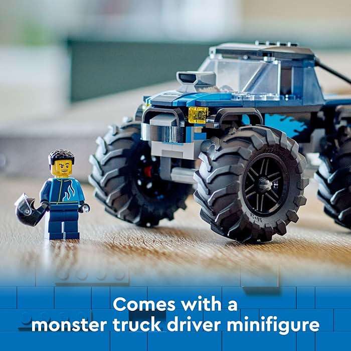 LEGO City Blue Monster Truck Off-Road Toy Playset with a Driver Minifigure, Imaginative Toys for Kids, Fun Gift for Boys and Girls Aged 5 Plus, Mini Monster Truck, 60402 - Image 5