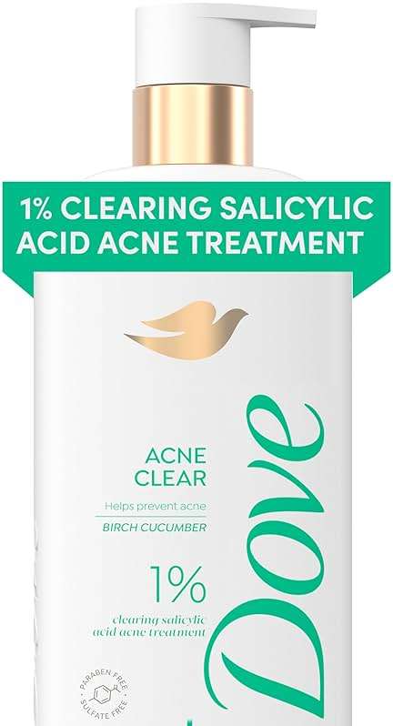 Dove Body Wash Acne Clear Clears & helps prevent acne 1% clearing salicylic acid acne treatment 18.5 Fl oz - Image 1