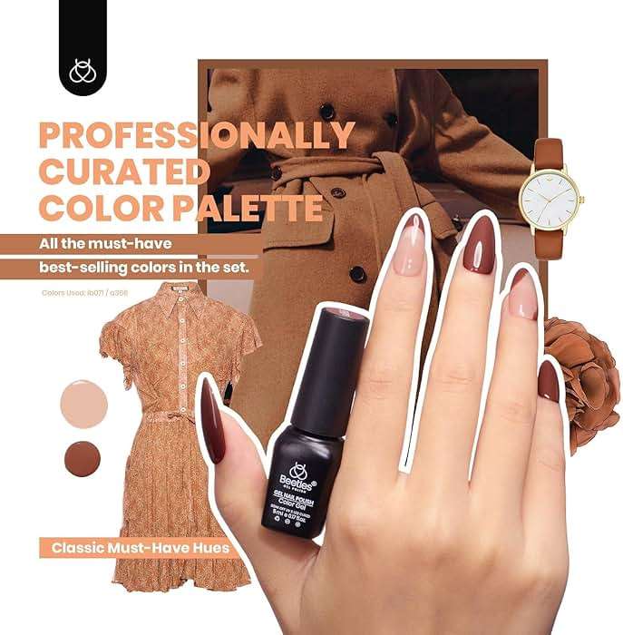 beetles 44pcs Gel Nail Polish Set - 36 Colors Colorful Muse Gel Polish Kit Pink Nude Red Yellow Green Black White Glitter Nail Kit Base Top Coat UV LED Needed Salon DIY Home Gift for Women - Image 2