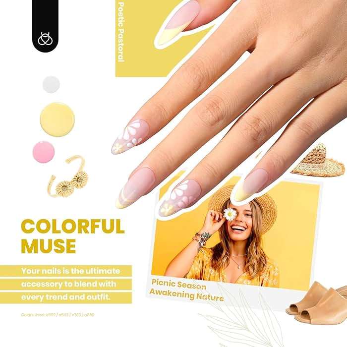 beetles 44pcs Gel Nail Polish Set - 36 Colors Colorful Muse Gel Polish Kit Pink Nude Red Yellow Green Black White Glitter Nail Kit Base Top Coat UV LED Needed Salon DIY Home Gift for Women - Image 5