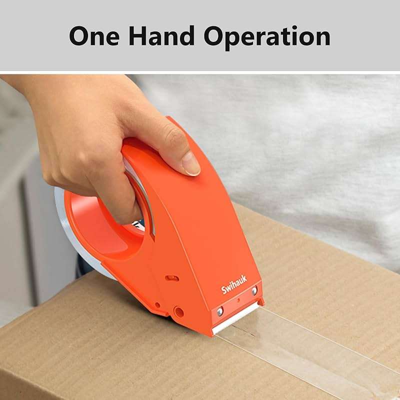 Swihauk 1.88 in x 66.6 YDs Heavy Duty Packing Tape with Dispenser, Strong & Durable Shipping Tape, Packaging Tape, Clear Package Tape for Shipping Moving Storage and Mailing, 1 Roll + 1 Dispenser - Image 4