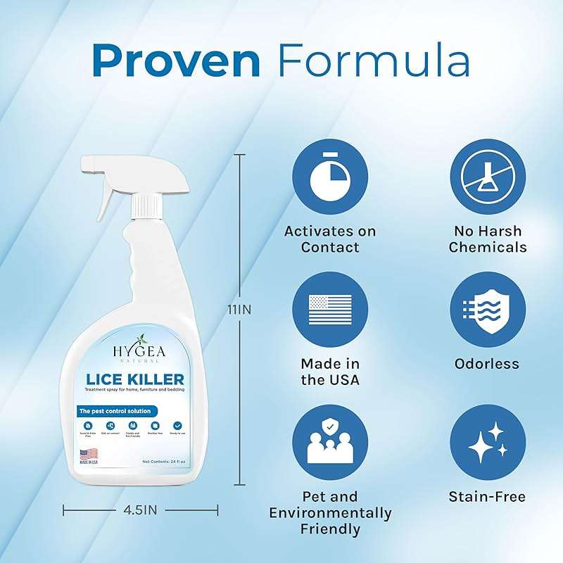 Hygea Natural Lice Spray for Home & Furniture - Natural Treatment for Head Lice - Family & Pet Friendly - Quick Action Against Infestations - Stain & Scent Free 24oz Spray - Image 2