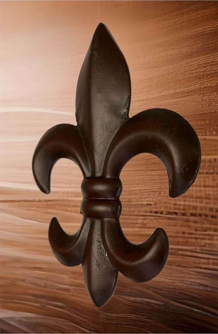 Top Brass 6" Metal Fleur De Lis Wall Decor Art (3 Pack) - New Orleans Style Home Decor - Image 4