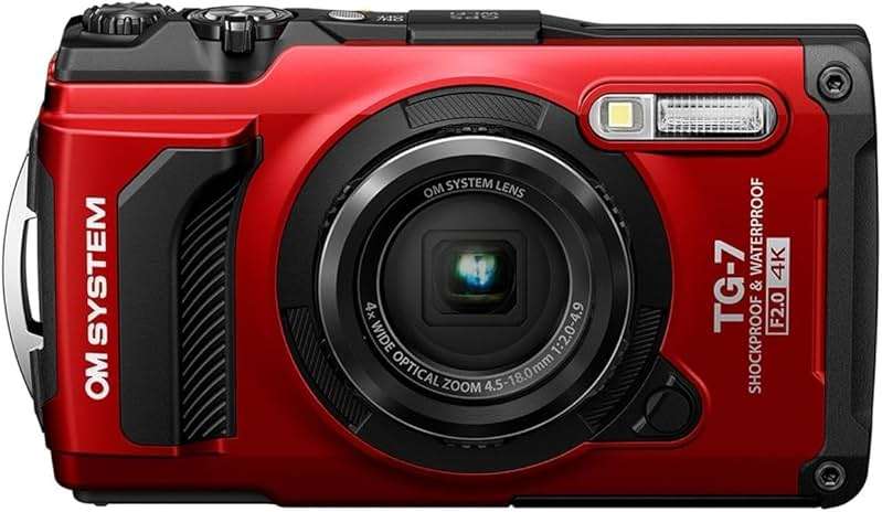 OM System OLYMPUS Tough TG-7 Red Underwater Camera, Waterproof, Freeze Proof, High Resolution Bright, 4K Video 44x Macro Shooting (Successor Olympus TG-6) - Image 1