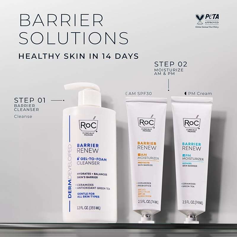 RoC Barrier Renew Gel to Foam Non Drying Foaming Facial Cleanser to Hydrate Skin, facial cleanser for sensitive skin, 12 Ounces - Image 8