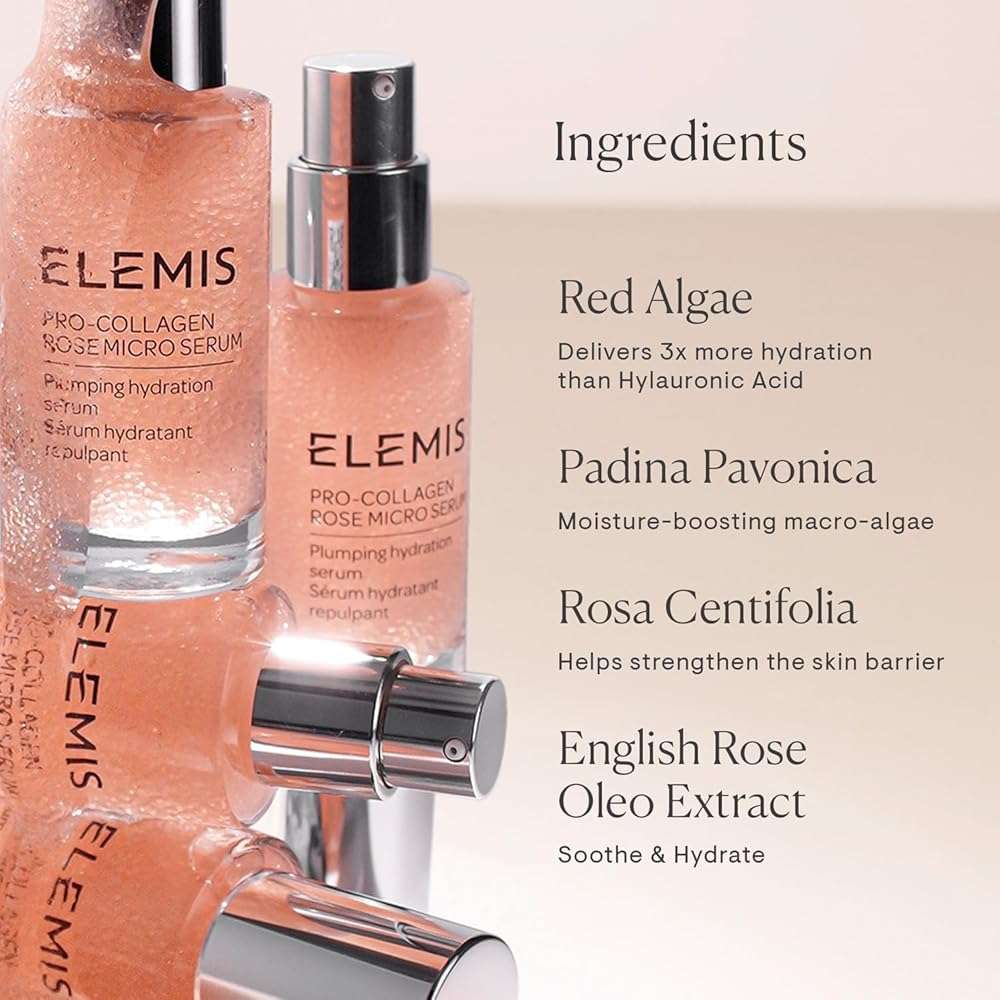 ELEMIS Pro-Collagen Rose Micro Serum | Hydration serum that plumps, soothes, and nourishes your skin while reducing fine lines & wrinkles. - Image 6