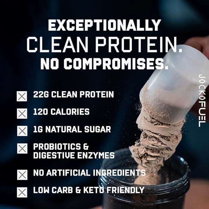 Jocko Fuel Whey Protein Powder, Vanilla Milkshake, 22g Protein, Digestive Enzymes + Probiotic Blend, No Sugar Added, with Essential Amino Acids + Electrolyte Minerals, 28 Servings - Image 4