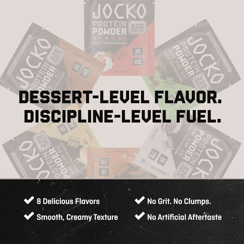Jocko Fuel Whey Protein Powder, Vanilla Milkshake, 22g Protein, Digestive Enzymes + Probiotic Blend, No Sugar Added, with Essential Amino Acids + Electrolyte Minerals, 28 Servings - Image 8