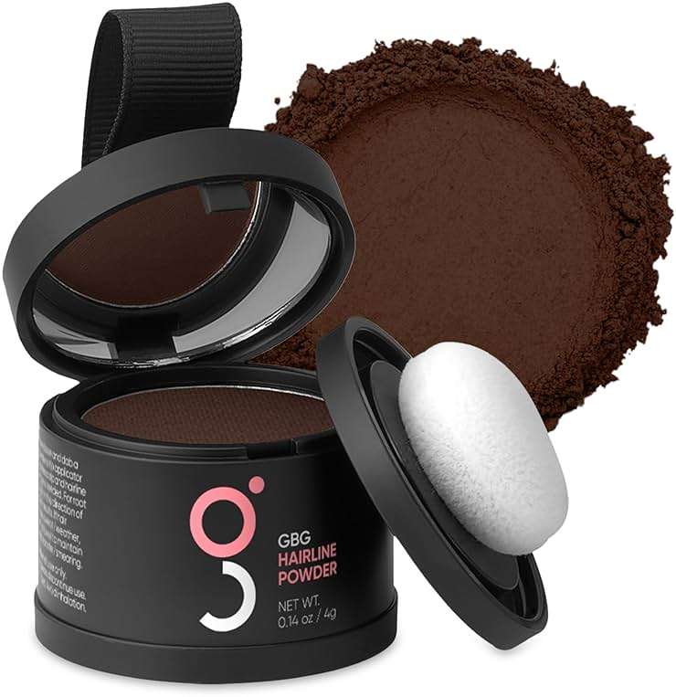 Hairline Powder Instantly Conceals Hair Loss, Root Touch Up Hair Toppers for Women & Men, Hair Fibers for Thinning Hair, Root Cover Up, Stain-Proof 24 Hour Formula (Dark Brown) - Image 1