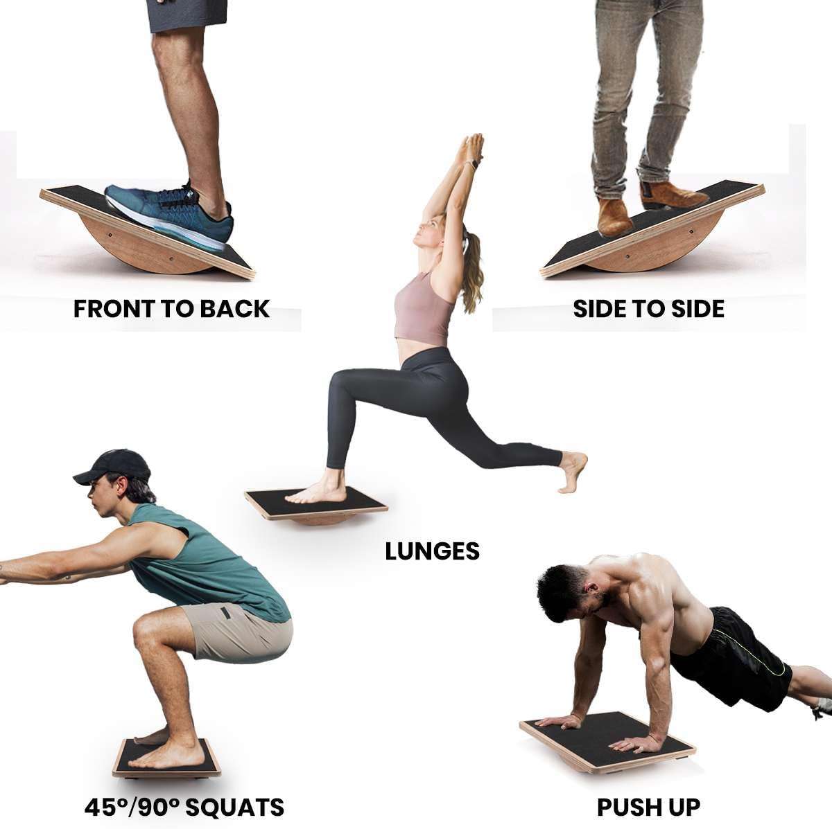 Wooden Wobble Board for Adults - Anti-Slip Balance Board for Stand-Desk Core Strength Therapy - Image 3