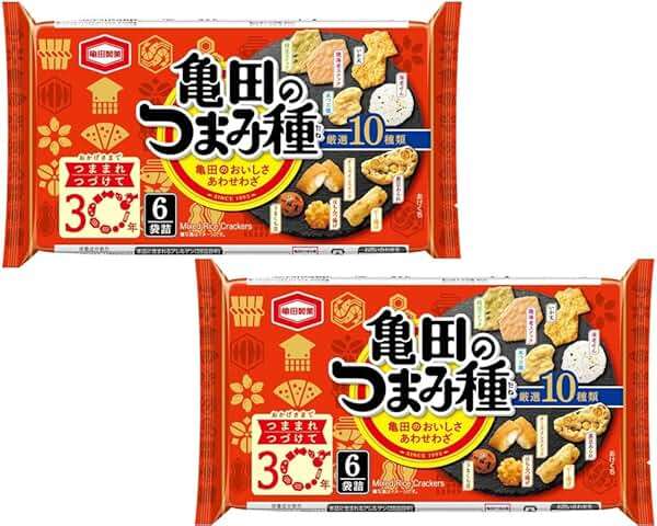 Kameda Seika "Kamedano tsumamidane" Mini-size Mixed rice cracker pack x 2 with various flavors With MAIKO sticker Pio big bazar - Image 1