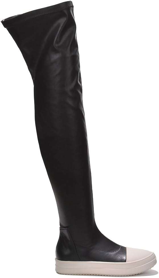 Cape Robbin Women Lug Sole Over the Knee Thigh high Round Toe Flat boots LUPITA BLACK 8 - Image 1