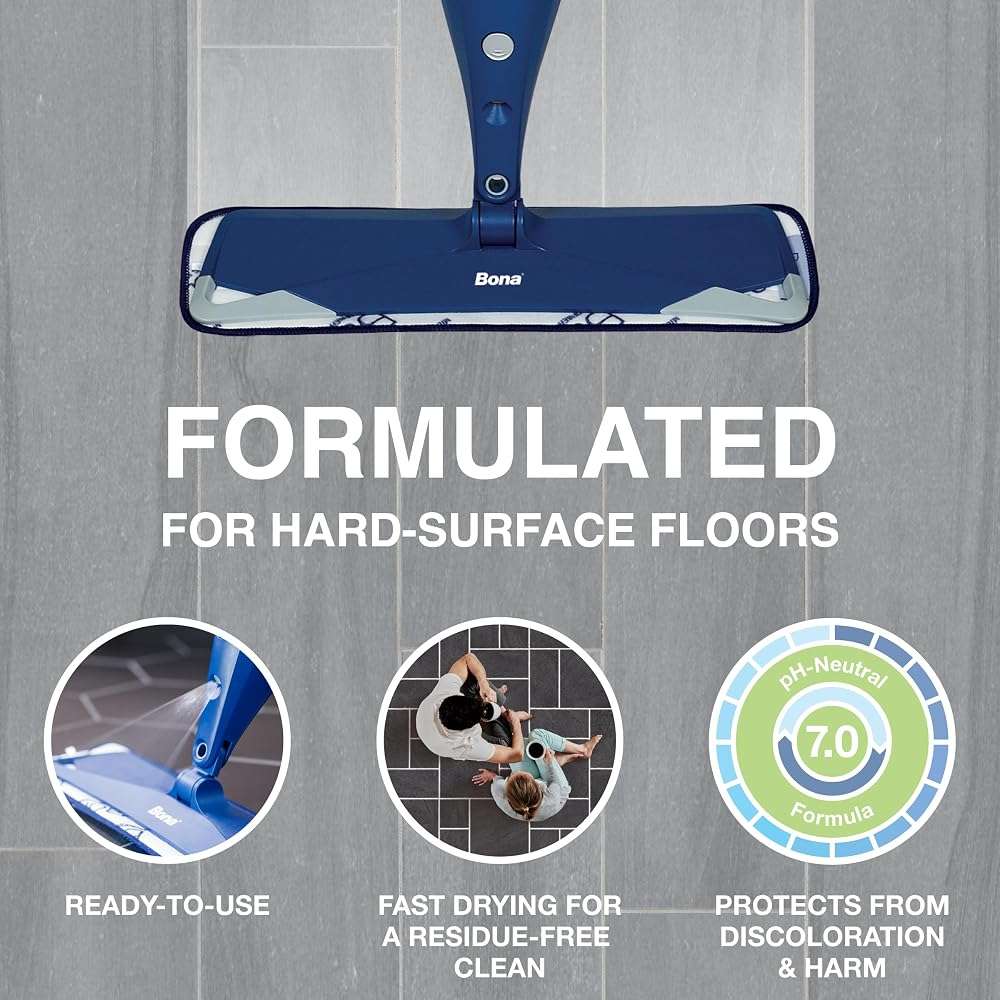 Bona Multi-Surface Floor Cleaner Refill - 128 fl oz - Lemon Mint - Residue-Free Floor Cleaning Solution refill for Spray Mop and Spray Bottles - For Use on Stone, Tile, Laminate, and Vinyl Floors - Image 4