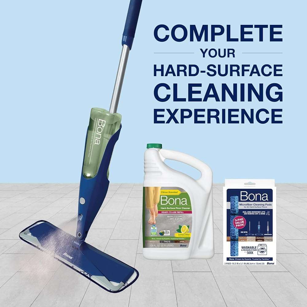 Bona Multi-Surface Floor Cleaner Refill - 128 fl oz - Lemon Mint - Residue-Free Floor Cleaning Solution refill for Spray Mop and Spray Bottles - For Use on Stone, Tile, Laminate, and Vinyl Floors - Image 9
