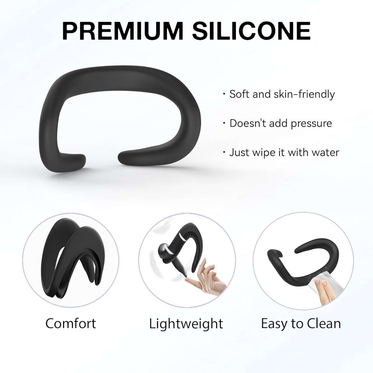 APEXINNO VR Silicone Face Pad Cover for Meta Quest 3 Original Headset – Enhanced Comfort, Sweat-Resistant, Soft Cushion Replacement for Oculus/Meta Quest 3 Accessories - Image 3
