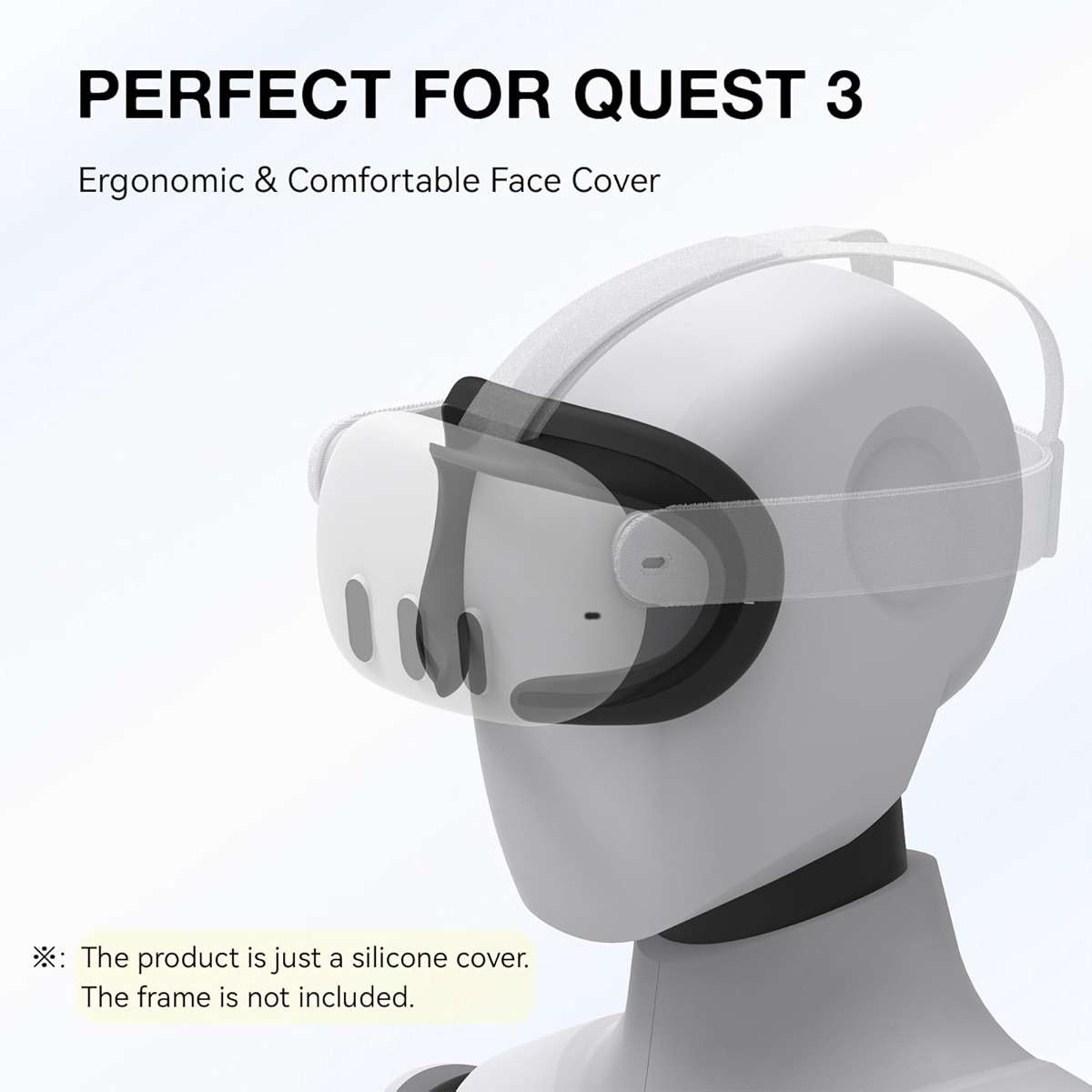 APEXINNO VR Silicone Face Pad Cover for Meta Quest 3 Original Headset – Enhanced Comfort, Sweat-Resistant, Soft Cushion Replacement for Oculus/Meta Quest 3 Accessories - Image 6