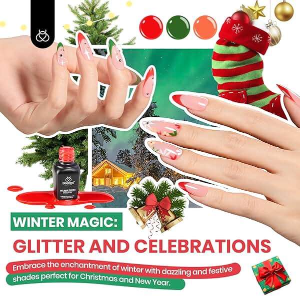 Beetles Gel Nail Polish Kit with U V Light 85Pcs, 55 Colors Seasonal Symphony Set with Diamond Decorations & Manicure Art Stickers and Tools Soak Off for All Season - Image 4