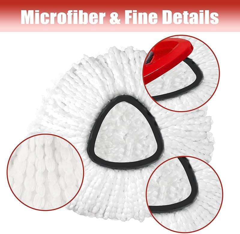 Replacement Mop Heads Compatible with EasyWring 1-Tank Spin Mop System, 3 Pack Microfiber Refills, Machine Washable for Hardwood & Tile Floors - Image 3