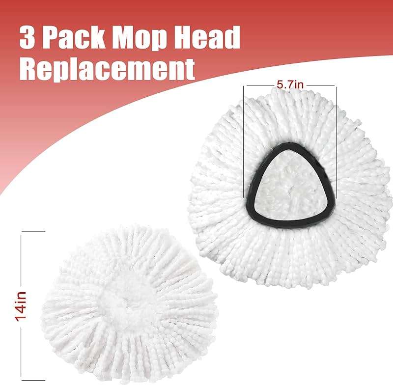 Replacement Mop Heads Compatible with EasyWring 1-Tank Spin Mop System, 3 Pack Microfiber Refills, Machine Washable for Hardwood & Tile Floors - Image 5