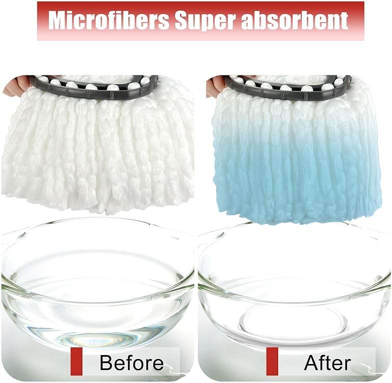 Replacement Mop Heads Compatible with EasyWring 1-Tank Spin Mop System, 3 Pack Microfiber Refills, Machine Washable for Hardwood & Tile Floors - Image 6