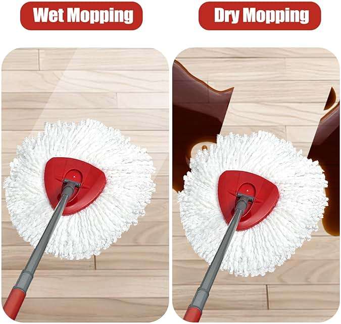 Replacement Mop Heads Compatible with EasyWring 1-Tank Spin Mop System, 3 Pack Microfiber Refills, Machine Washable for Hardwood & Tile Floors - Image 7