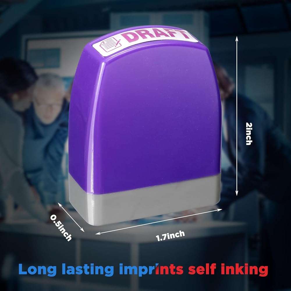 Yeaqee 16 Pcs Self Inking Rubber Stamp Set for Office Approved Paid Copy Faxed Scanned Message Account Business Stamps Paper Work Text Ink Stampers - Image 3