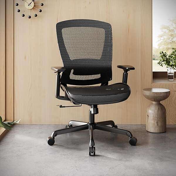 ELABEST Ergonomic Mesh Office Chair,Comfy Computer Desk Chair - BIFMA 5.1 Certified Commercial Swivel Task Chair for Home Office - Adjustable Lumbar Support & Armrests,Tilt Function,Wide Seat (Black) - Image 2