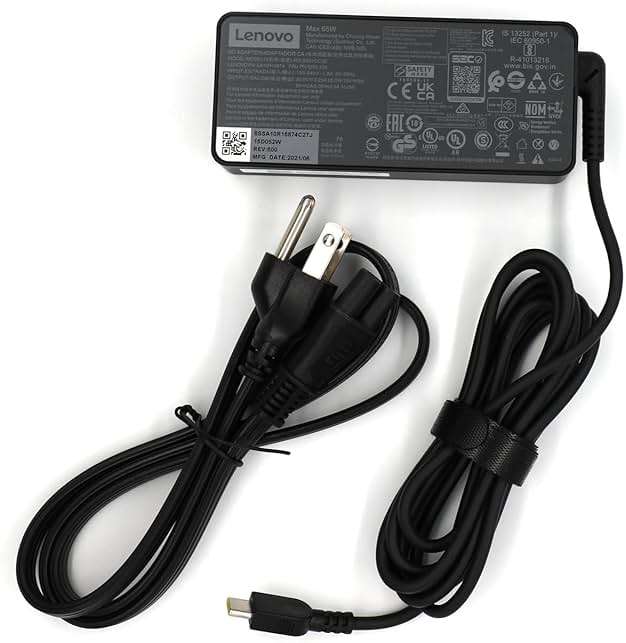 Lenovo Laptop Charger 65W Watt USB Type C(USB-C) AC Power Adapter - ThinkPad T14 T15 E14 E15 X1Carbon X13 2023 - Image 6