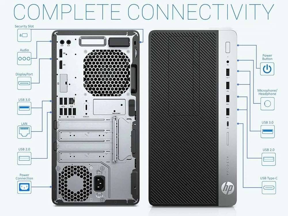 HP ProDesk 600G4 Tower Desktop Computer | Intel i7-8700 (3.4) | 32GB DDR4 RAM | 1TB SSD Solid State | Wi-Fi 5G + Bluetooth | Windows 11 | Home or Office PC (Renewed) - Image 4