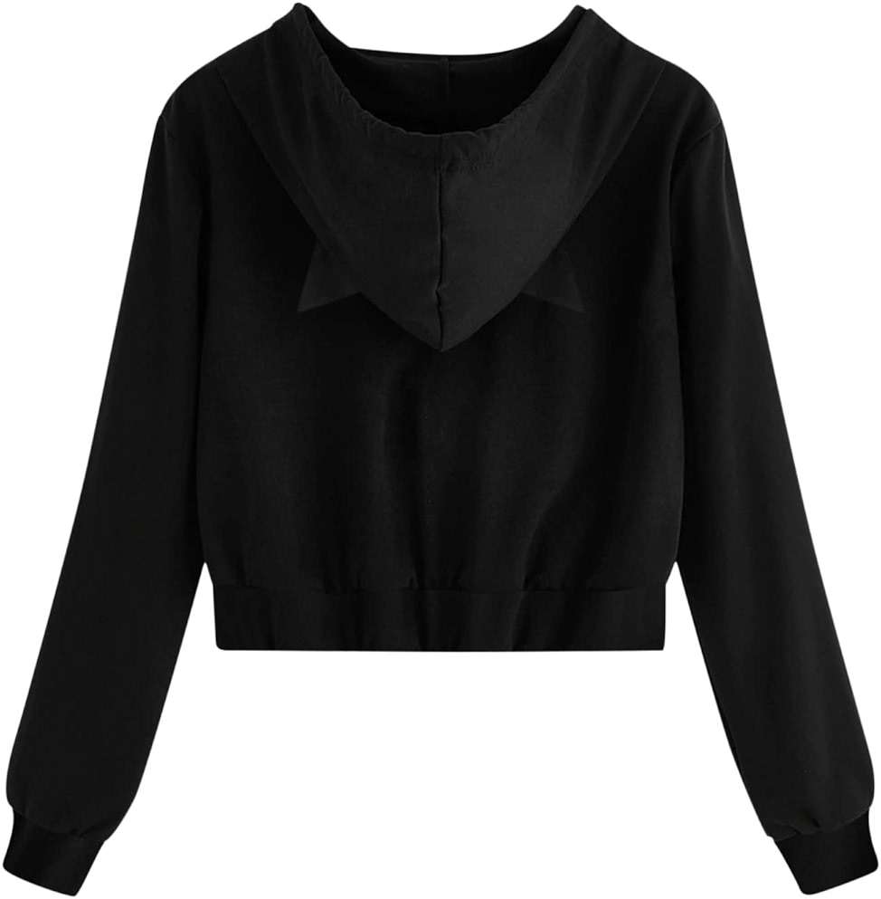 Womens Cat Hoodies Drawstring Hooded Cute Hoodies Pullover Kawaii Hoodie with Ears Long Sleeve Crop Casual Zipper - Image 3