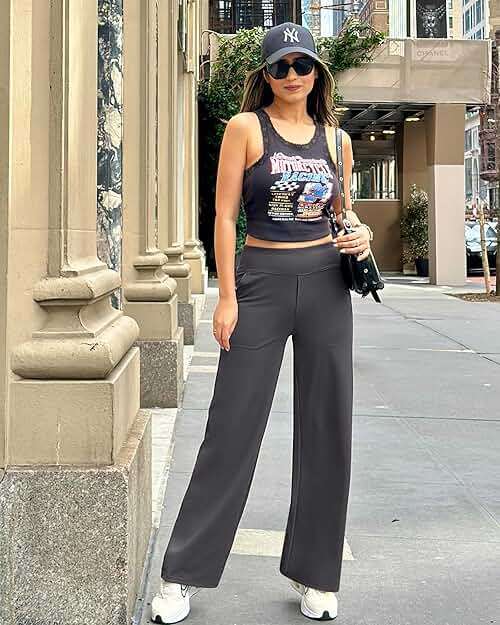 G4Free EverGoing Yoga Pants Women Wide Leg Pants with Pockets High Waist Stretch Dress Casual Sweatpants Petite/Regular/Tall - Image 6