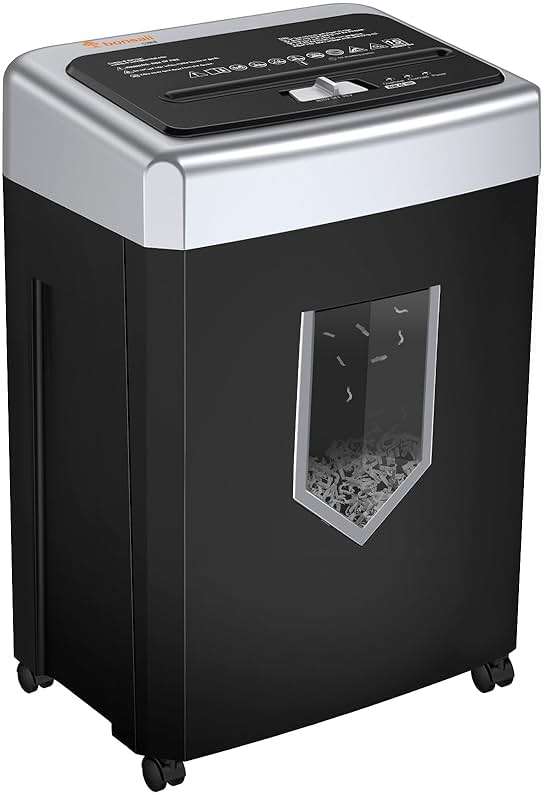 Bonsaii 15-Sheet Office Paper Shredder, 40 Mins Heavy Duty Shredder for Home Office, Crosscut Shreder with Anti-Jam System & P-4 High Security Supports CD/Credit Cards/Staple,5 Gal Pullout Bin C169-B - Image 1
