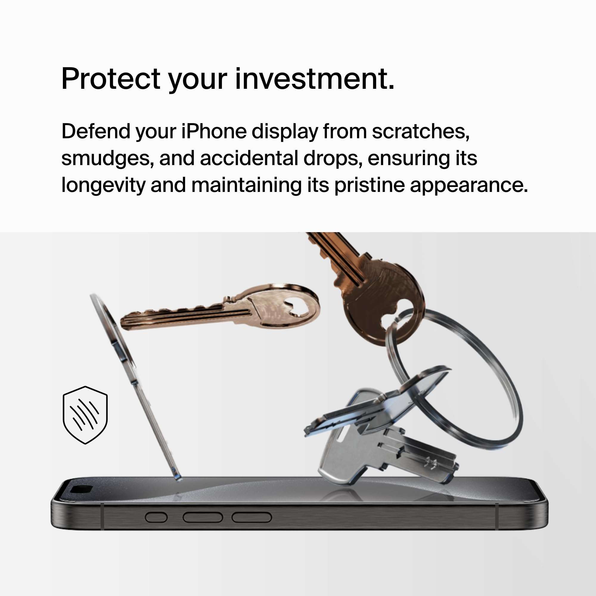 Belkin ScreenForce UltraGlass 2 Treated iPhone 15 Pro Screen Protector - Scratch-Resistant, 9H Hardness Tested Glass w/Slim Design - Includes Easy Align Tray for Bubble-Free Application - Image 2