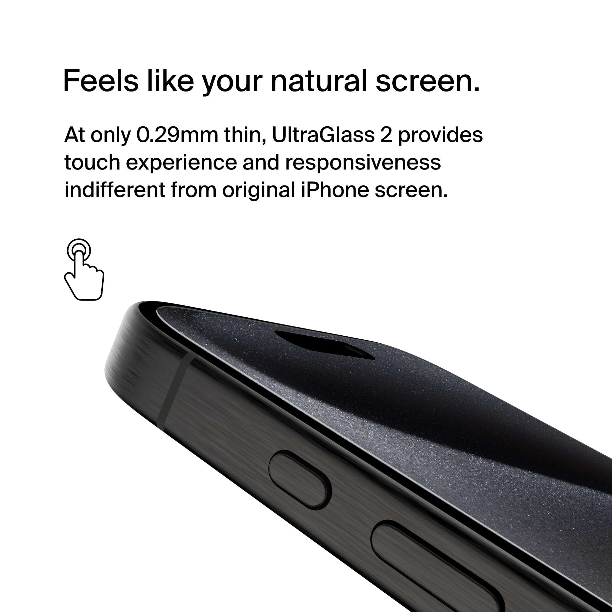 Belkin ScreenForce UltraGlass 2 Treated iPhone 15 Pro Screen Protector - Scratch-Resistant, 9H Hardness Tested Glass w/Slim Design - Includes Easy Align Tray for Bubble-Free Application - Image 5