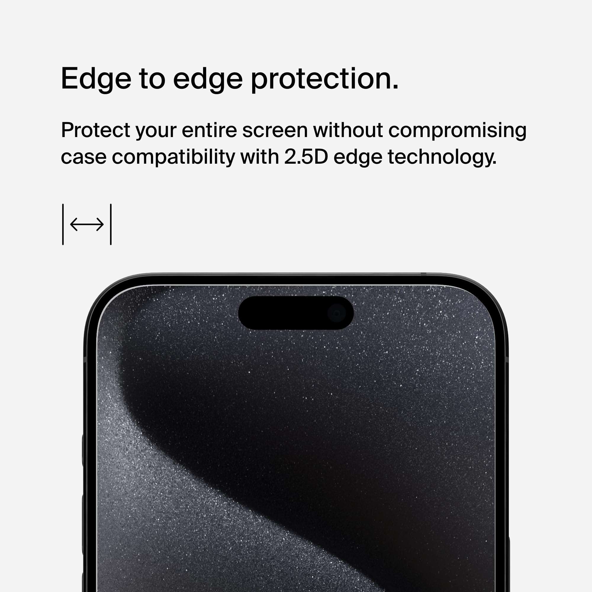 Belkin ScreenForce UltraGlass 2 Treated iPhone 15 Pro Screen Protector - Scratch-Resistant, 9H Hardness Tested Glass w/Slim Design - Includes Easy Align Tray for Bubble-Free Application - Image 6