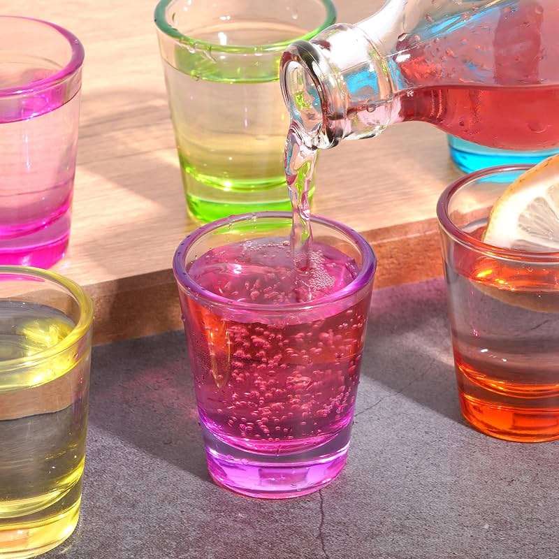 ZZYFGH 6 Pack Shot Glasses Set,1.5 oz Colorful Shot Glass with Heavy Base,Shot Glass for Vodka, Whiskey, Tequila, Espressos, Spirits & Liquors - Image 5