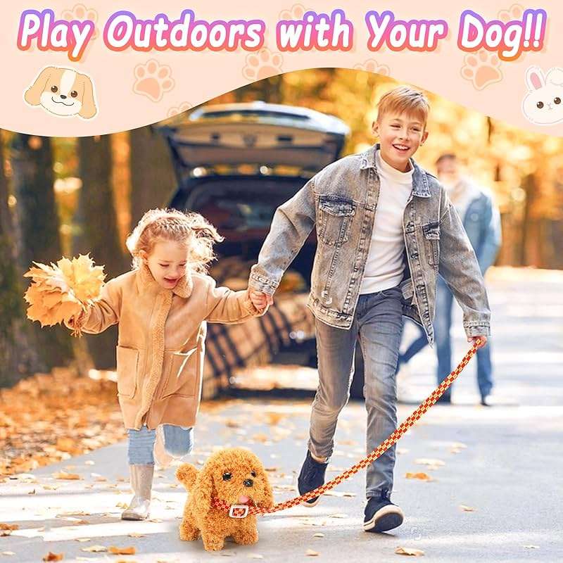 Tagitary Plush Toys Puppy Electronic Toy Dogs That Walk and Bark,Tail Wagging Fake Dog Interactive Dog Toy for Kids with Leash,Easter Christmas Birthday Gift for Toddlers Kids - Image 7