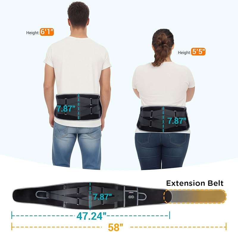 Comfytemp Cordless Heating Pad with Massager for Back, Fathers Day Dad Gifts for Men, FSA Eligible HSA Portable Lower Back Massager Rechargeable Wireless Electric, Women Mom Seniors 3 Heat 30mins Off - Image 5