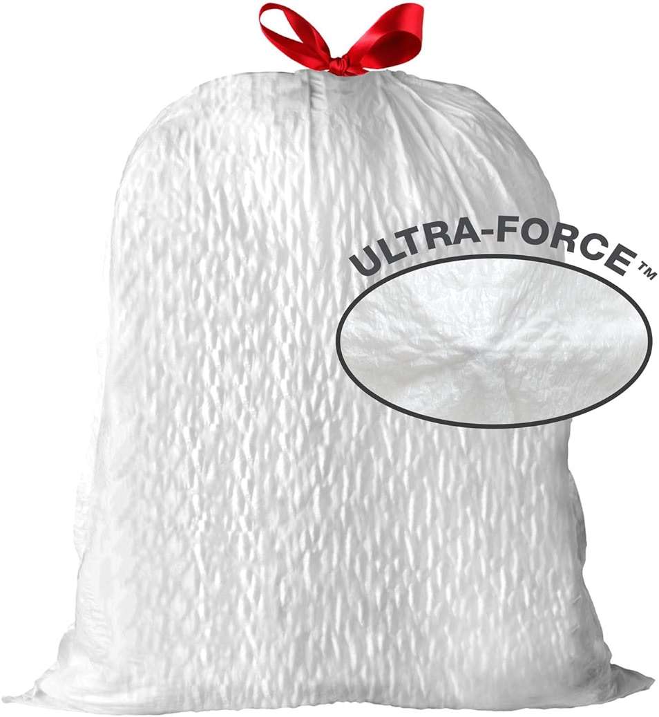 Amazon Basics Ultra-Force Tall Kitchen Drawstring Trash Bags, Lavender Scented, 13 Gallon, Tear Resistant, Odor Neutralizing, 80 Count (Packaging May Vary) - Image 7